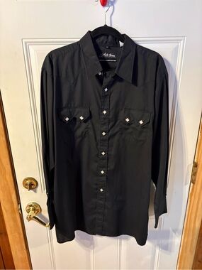 White Horse Black Western Snap-Button Shirt Size X Large With Snaps